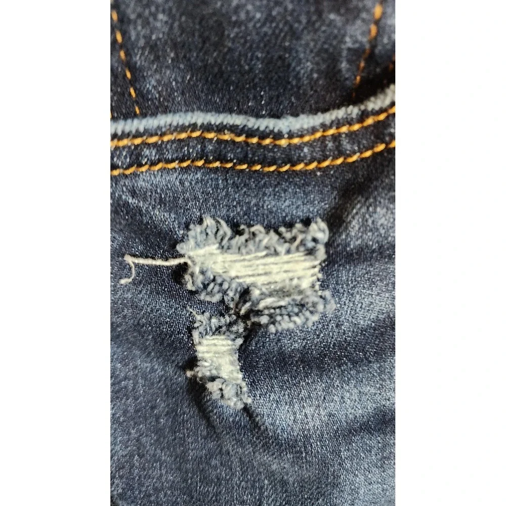 Levis Ribcage Straight Ankle Jeans Womens 25 Distress High Rise Denim Button Fly
